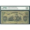 Image 1 : The Dominion Bank of Canada 1910 $10 #245891 CH-220-18-04 PMG VG10.