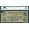 Image 1 : The Federal Bank of Canada 1874 $5 #97998 CH-300-10-04 PMG G6 Net. Tape, missing corner.