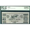 Image 1 : Hart’s Bank 18__ $3 Reprint CH-350-12-04N PCGS CH UNC64PPQ.