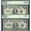 Image 1 : 1923 $1 DC-25d & 25i PCGS VF20. Lot of 2 notes.
