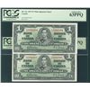 Image 1 : 1937 $1 BC-21c #KM168109095 UNC62 & UNC63PPQ respectively. Lot of 2 notes.