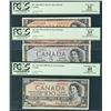 Image 1 : 1954 $2 BC-30b, $5 BC-31b & $100 BC-35a all PCGS VF35 Apparent. Lot of 3 notes all with issues.