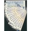 Image 1 : 1986 $5 BC-56a Yellow BPN. Lot of 13 Crisp UNC notes.