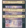 Image 1 : 2001 $10 BC-63a #FDY2359291, BC-63c #BEK9564419 & 2005 $10 BC-68aA #BEV0201948 all BCS UNC60. Lot of