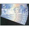 Image 1 : 2004 $5 BC-62bA Sheet Replacement notes #HOG0658725 to 8729. Lot of 5 crisp notes.