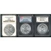 Image 1 : USA Silver Eagles, 2011 NGC MS69, 2011 PCGS MS70 & 2011-W PCGS MS67. Lot of 3 coins.