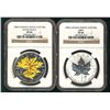 Image 1 : RCM 2004 $5 Libra SP64 & 2006 Silver Maple Colour SP66. Lot of 2 NGC graded coins.