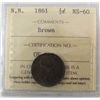 Image 1 : N.B. 1861 1/2¢ ICCS MS60, Brown.