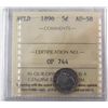 Image 1 : Nfld 1896 5¢ ICCS AU58. Nice type coin.