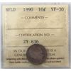 Image 1 : Nfld 1890 10¢ ICCS VF30.