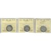 Image 1 : Nfld 1881 20¢, 1888 & 1894 Obv 1 ICCS VF20. Lot of 3 coins.
