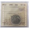 Image 1 : Nfld 1881 20¢ ICCS VF30.
