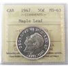 Image 1 : 1947 50¢ ML ICCS MS63.