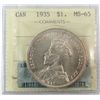 Image 1 : 1935 $1 ICCS/ICG MS65.