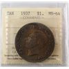 Image 1 : 1937 $1 ICCS MS64. Superb golden tones.