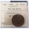 Image 1 : 1888 1¢ ICCS MS63RB.