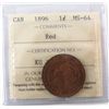 Image 1 : 1896 1¢ ICCS MS64RD. 80% red. Extremely sharp eye appeal with tint of green.