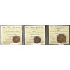 Image 1 : 1916 1¢, 1946 & 1947 ML Ptd ICCS MS64RD. Lot of 3 coins.