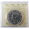 Image 1 : 1947 $1 Ptd 7 ICCS MS62. Brilliant and lustrous.
