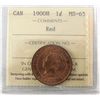 Image 1 : 1900H 1¢ ICCS MS65RD. 95% red and lustrous.