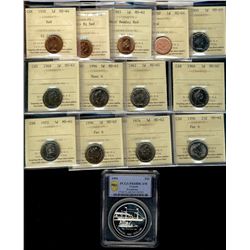 1958 1¢, 1978 Dbl 8, 2005P MS64, 1983 Nr Bds MS62, 1960 5¢, 1968, 1996 Nr6 MS63, 1962 5¢, 1966, 1972