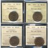 Image 1 : 1912 1¢, 1913, 1918 & 1919 ICCS MS63RB. Lot of 4 coins.