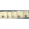 Image 1 : 1858 5¢ Sml Dt G4, 1881H VG10 & 1885 Sml 5 F12 along with 1871 & 1883H Obv 5 5¢ ICCS VG8 Lot of 5 co