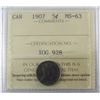 Image 1 : 1907 5¢ ICCS MS63. Darker tones.