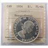 Image 1 : 1954 $1 ICCS PL64 Heavy Cameo.