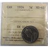 Image 1 : 1924 5¢ ICCS MS62.
