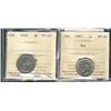 Image 1 : 1925 & 1947 Dot 5¢ ICCS VF20. Lot of 2 coins.