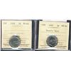 Image 1 : 1936 & 1962 Dbl Date 5¢ ICCS MS62. Lot of 2 coins.
