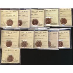 1949 1¢ A Off, 1958, 1959, 1960, 1962, 1964, 1965 Sm Blt, Lg Blt, 1966, 1967 & 2010 Non Magn all ICC