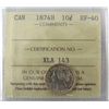 Image 1 : 1874H 10¢ ICCS EF40.