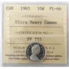 Image 1 : 1965 10¢ ICCS PL66 Ultra Heavy Cameo.