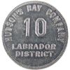 Image 1 : HBC Labrador District 10 MB token with reeded border. Made of tin and unifaced. R-3, Gingras-255c.