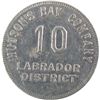 Image 1 : HBC Labrador District 10 MB token with reeded border. Made of tin and unifaced. R-3, Gingras-255c.