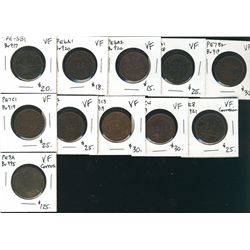 PE-5B1, 6A1, 6A2, 7A1, 7B2, 7C1, 7C2, 7C3, 7C4, PE-8 & PE-9A all VF. Lot of 11 tokens. (PBBC).