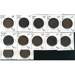 PE-5B1, 6A1, 6A2, 6A3, 7A1, 7B2, 7C1, 7C2, 7C3, 7C4, 7C5 & PE-8 all VF. Lot of 12 tokens. (PBBC).