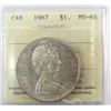 Image 1 : 1967 $1 ICCS MS65. Scattered golden tones.