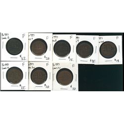 BR:997 Lees 2, 7, 8, 9, 10A, 12, 30 & Lees 31 all Fine. Lot of 8 tokens. (PBBC) (PBBC).
