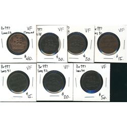 BR:997 Lees 23, 28, 29, 30, 31, 32 & 34 all VF. Lot of 7 tokens. (PBBC) (PBBC).