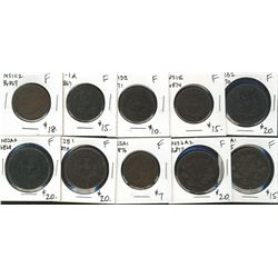 NS-1C2, 1A, 1D2, 1E, 2B2, 2A2, 2B1, 5A1, 6A2 & 6A1 all Fine. Lot of 10 tokens. (PBBC).