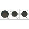 Image 1 : AM-1A2, AM-1A4 & AM-5 all Fine. Lot of 3 tokens, 1A4 with minor corrosion. (PBBC).