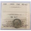 Image 1 : 1902 10¢ MS63. A nice looking example showing lots of lustre.