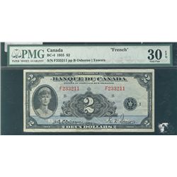 1935 $2 BC-4 #F233211 PMG VF30.