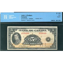 1935 $5 BC-5 #506808 CCCS F15.