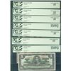 Image 1 : 1937 $1 BC-21d, $2 BC-22c, $5 BC-23c, $10 BC-24c, $20 BC-25c, $50 BC-26b & $100 BC-27c all PCGS AU55