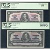 Image 1 : 1937 $10 BC-24b & BC-24c PCGS AU58PPQ. Lot of 2 notes.