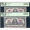 Image 1 : 1937 $10 BC-24c #MT1897813/7814 PCGS CH UNC64PPQ. Lot of 2 consecutive notes.